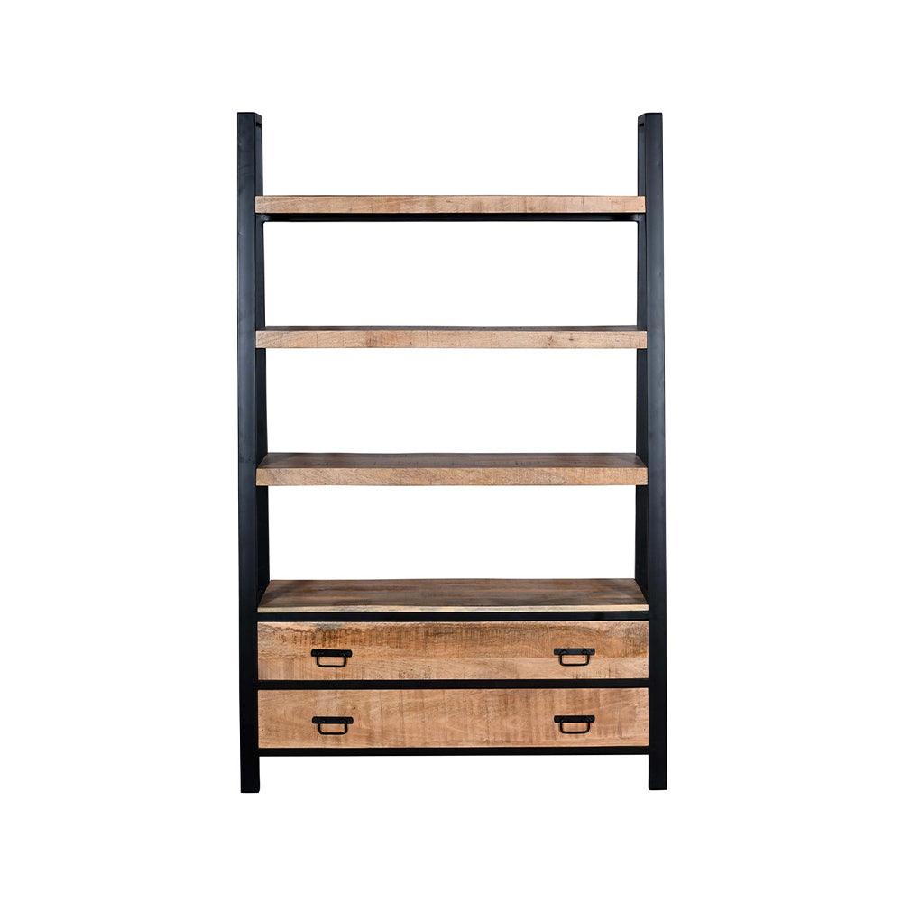 Antonio Bookcase With 2 Drawers - L120 X W40 X H190 - Furniture Castle