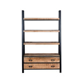 Antonio Bookcase With 2 Drawers - L120 X W40 X H190 - Furniture Castle