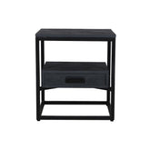 Jessica Bedside Black on Black - Furniture Castle
