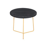 Julian Side Table 3 Legs Gold & Black - Furniture Castle