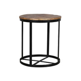 Julian Side Table Round Gold & Black - Furniture Castle