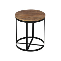 Julian Side Table Round Gold & Black - Furniture Castle