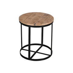 Julian Side Table Round Gold & Black - Furniture Castle