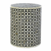 Rowan Inlay Geo Sidetable - Black - Furniture Castle