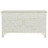 Santiago Inlay 7Dr Chest Floral - Grey - Furniture Castle