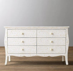 Sienna Inlay 6Dr Chest Floral Provincial - White