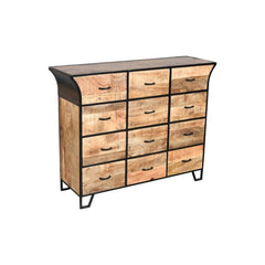 Alpine 12 Drawer Chest Black - Furniture Castle