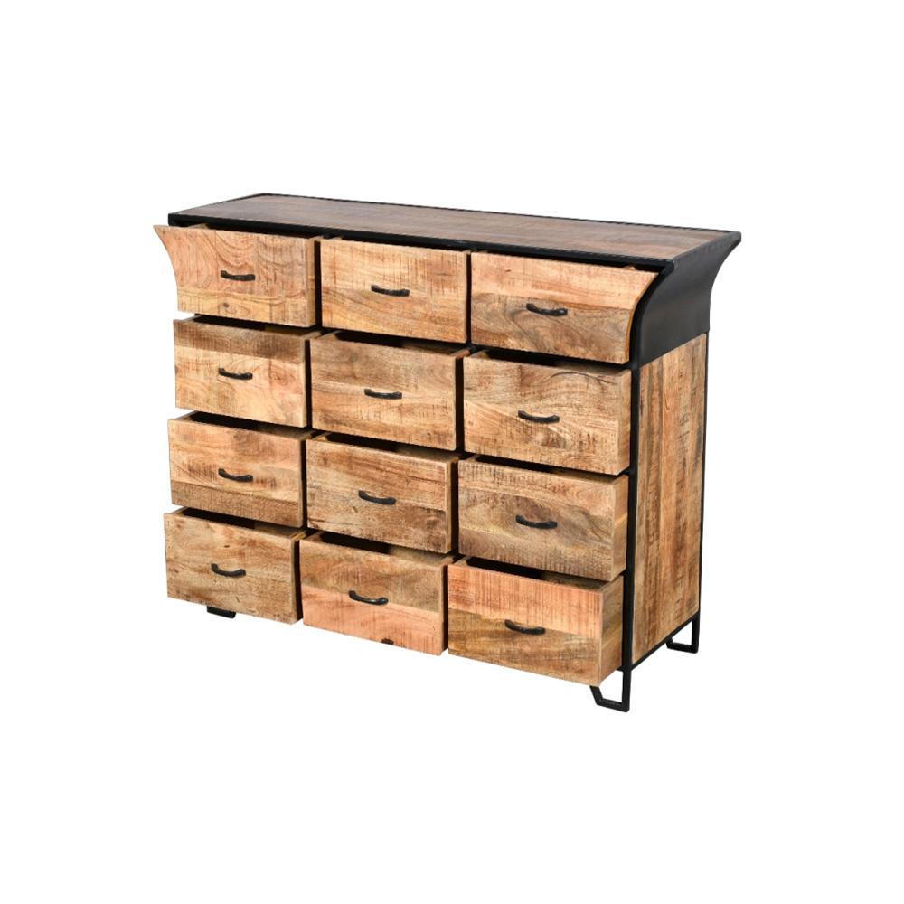 Alpine 12 Drawer Chest Black - Furniture Castle