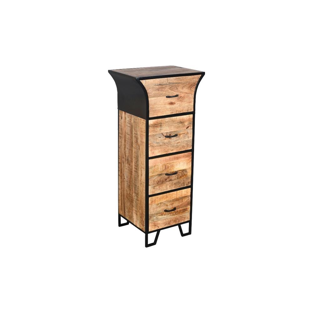 Alpine 4 Drawer Chest Black - Furniture Castle