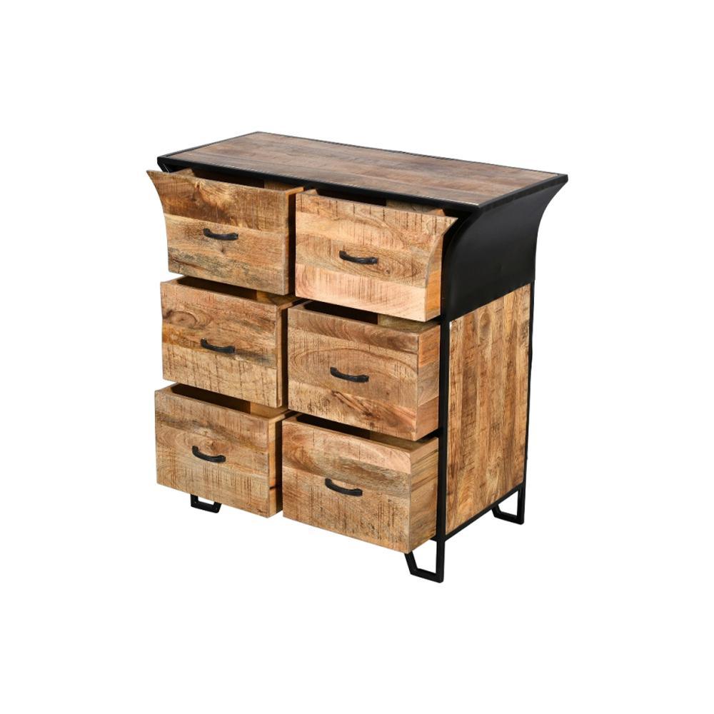 Alpine 6 Drawer Chest Black - Furniture Castle