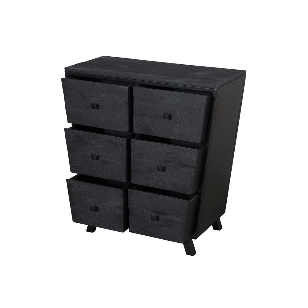 Alpine 6 Drawer Chest Black on Black - Furniture Castle