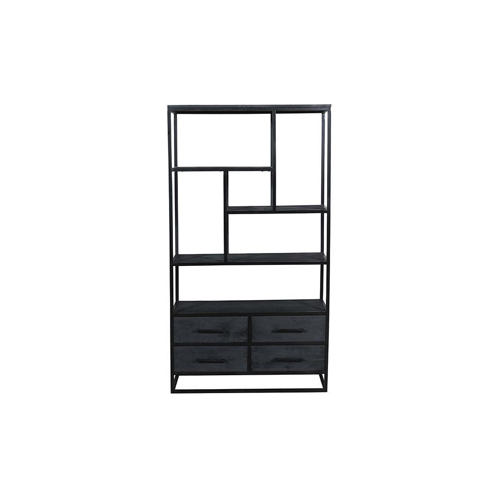 Antonio Book Shelf Black - L100 X W40 X H180 - Furniture Castle