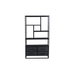 Antonio Book Shelf Black - L100 X W40 X H180 - Furniture Castle