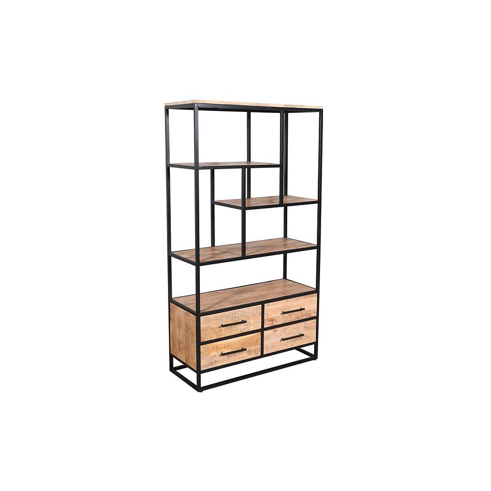 Antonio Book Shelf Natural - L100 X W40 X H180 - Furniture Castle