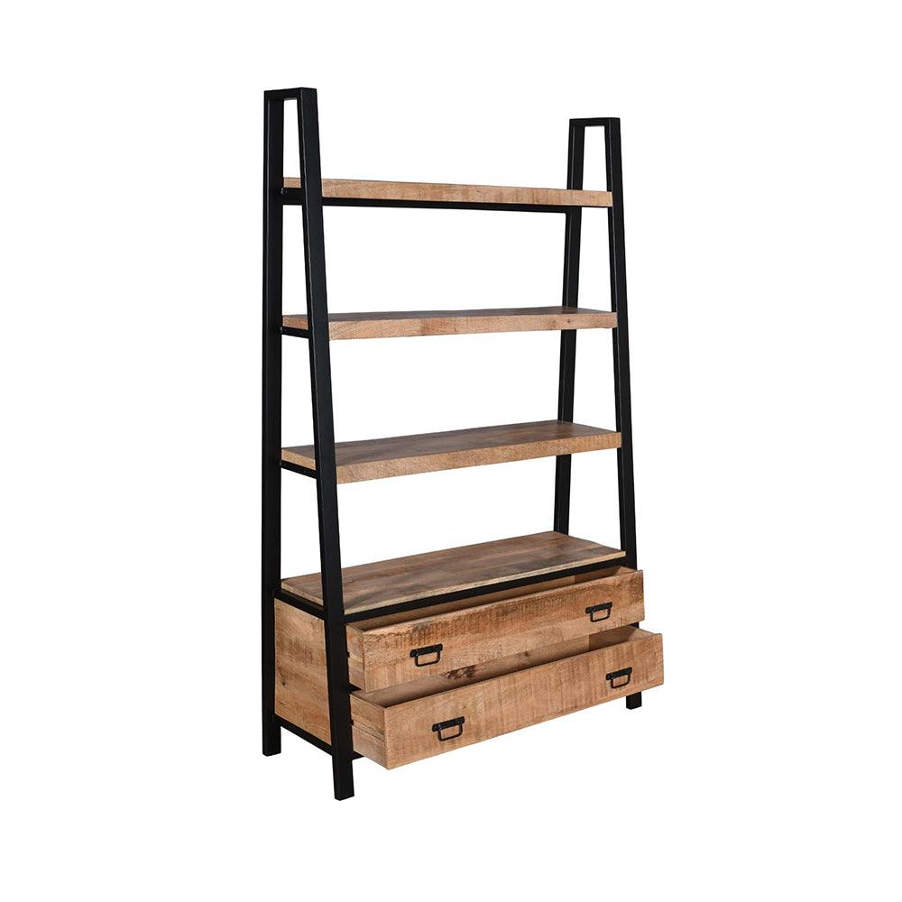 Antonio Bookcase With 2 Drawers - L120 X W40 X H190 - Furniture Castle