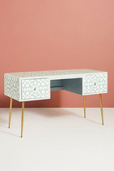 Ellie Moroccan Inlay 2Dr Console - Green - Furniture Castle