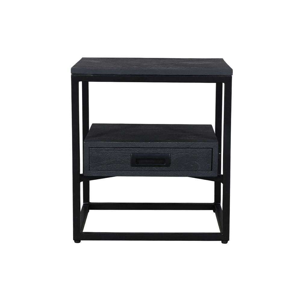 Jessica Bedside Black on Black - Furniture Castle