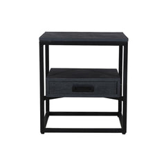 Jessica Bedside Black on Black - Furniture Castle