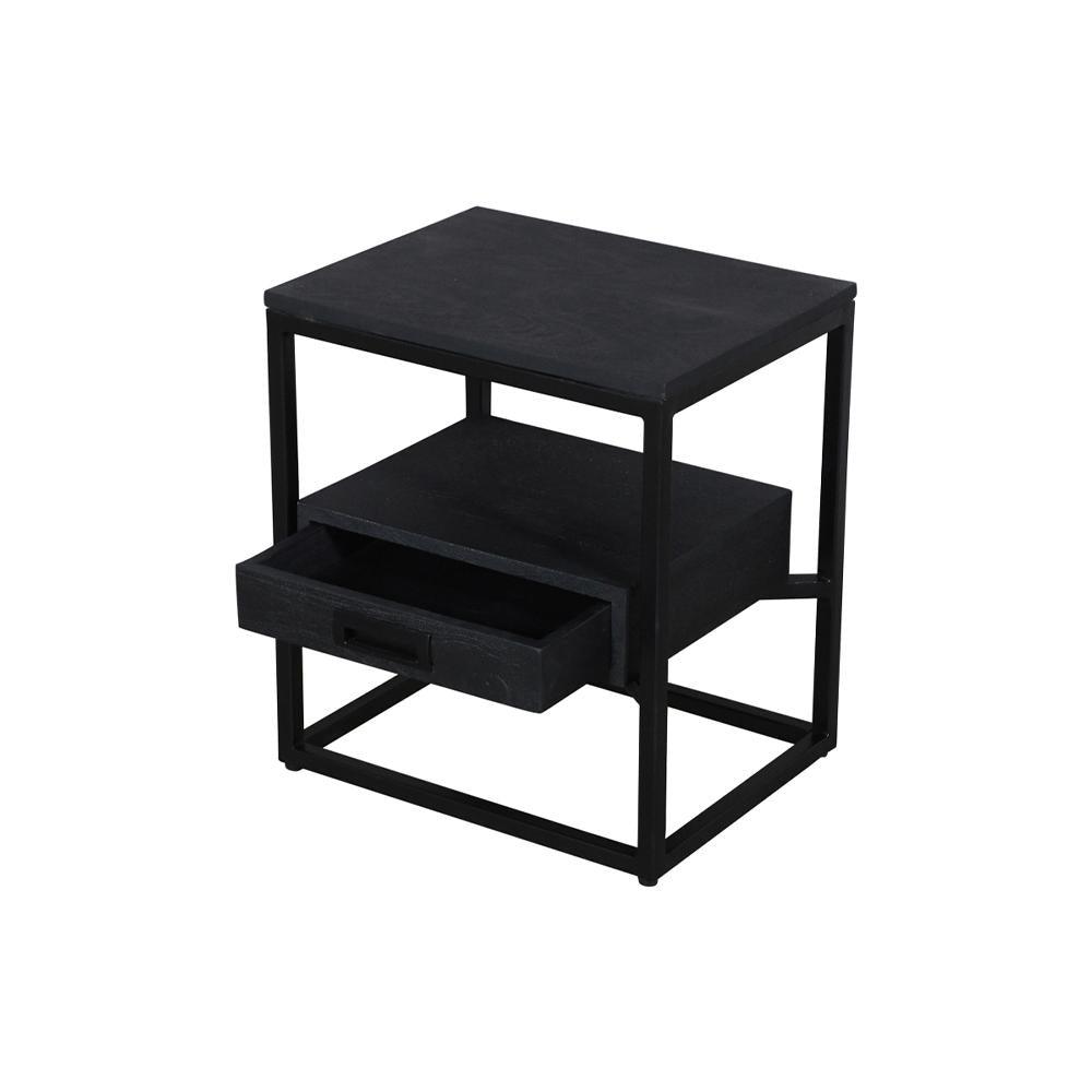 Jessica Bedside Black on Black - Furniture Castle