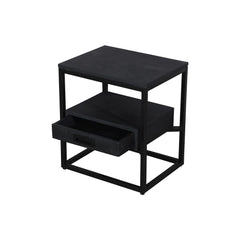 Jessica Bedside Black on Black - Furniture Castle