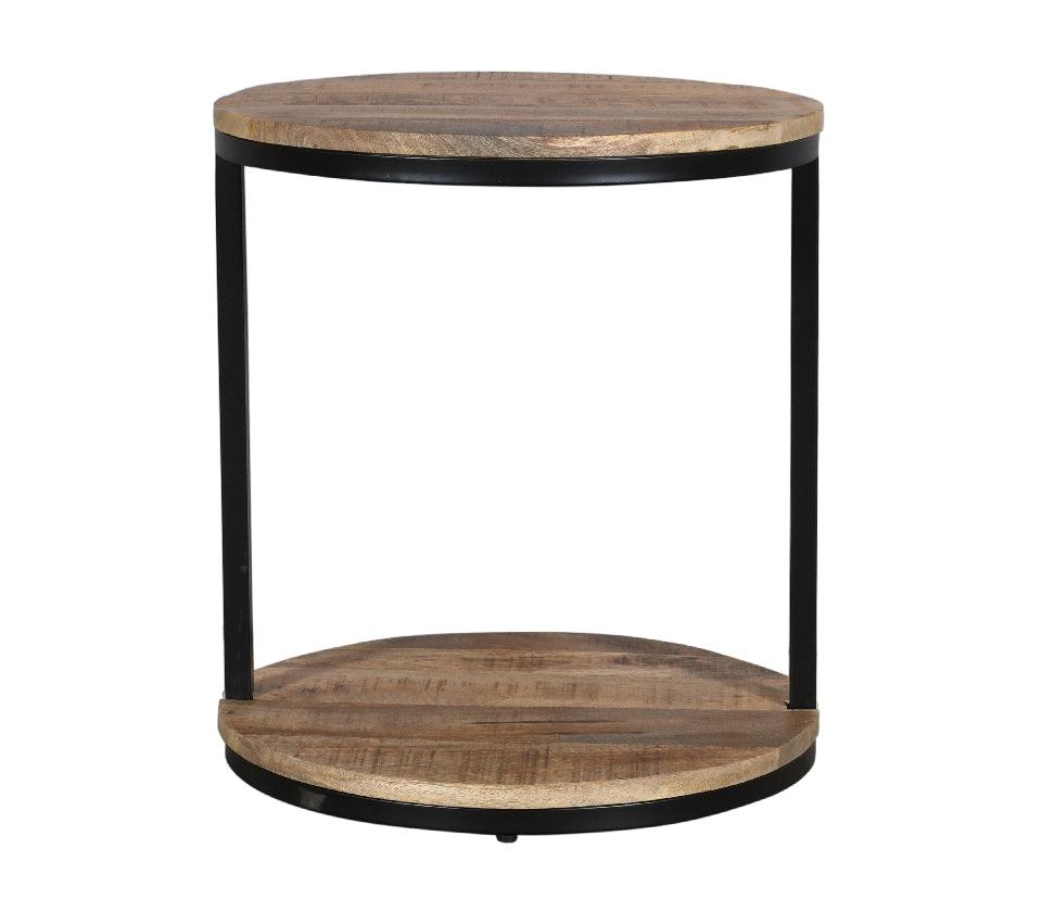 Julian Side Table 2 Tier Gold & Black - Furniture Castle