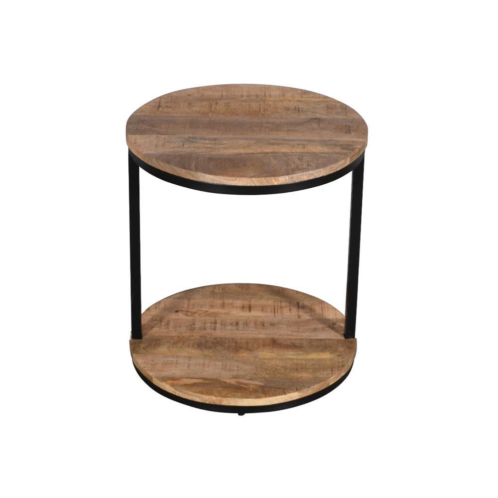 Julian Side Table 2 Tier Gold & Black - Furniture Castle