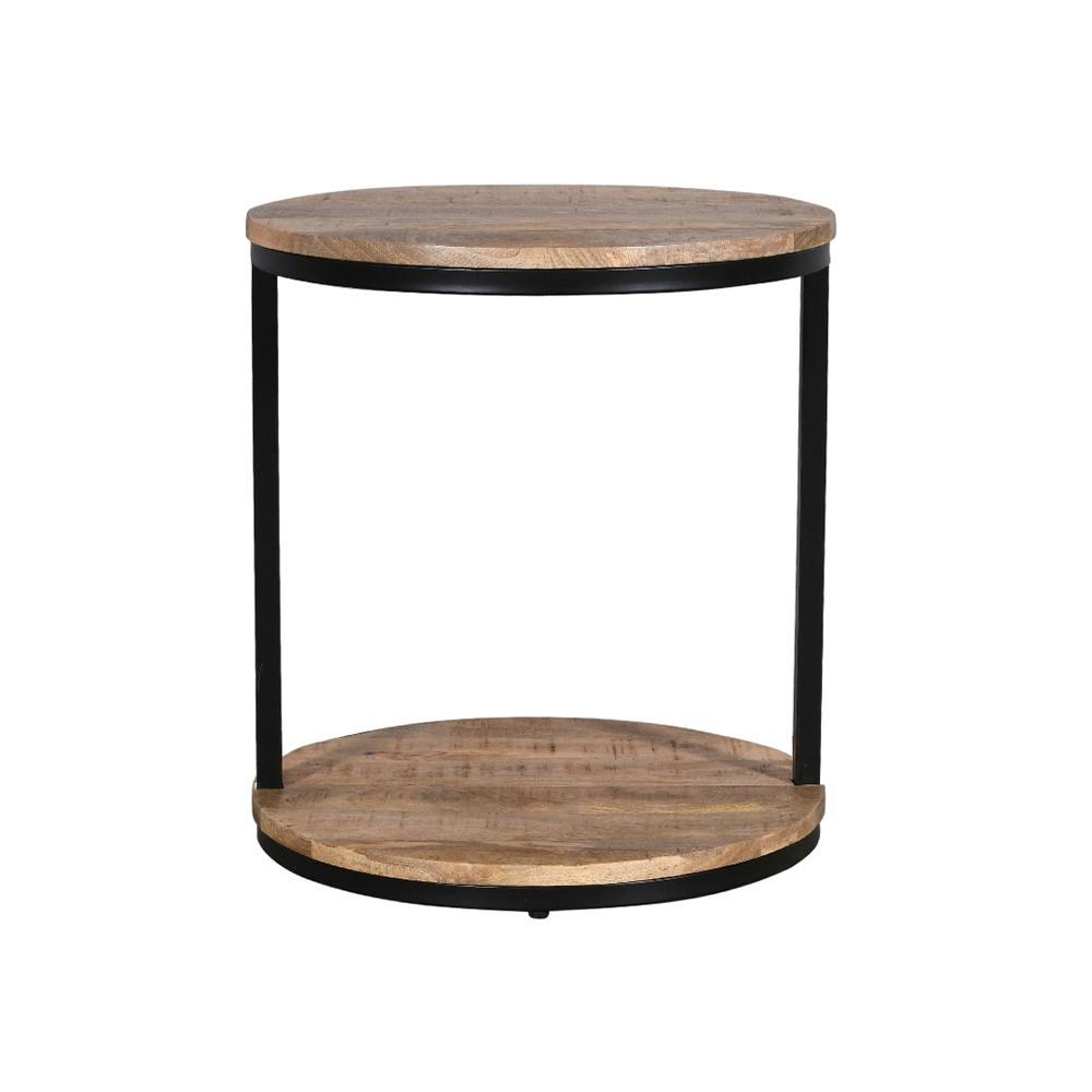 Julian Side Table 2 Tier Gold & Black - Furniture Castle