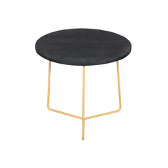 Julian Side Table 3 Legs Gold & Black - Furniture Castle