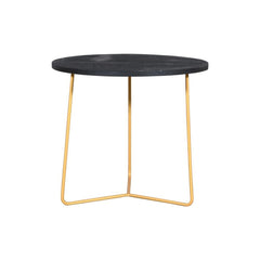 Julian Side Table 3 Legs Gold & Black - Furniture Castle