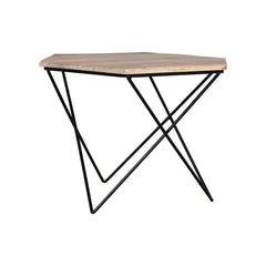 Julian Side Table Hexagon Gold & Black Large - Furniture Castle