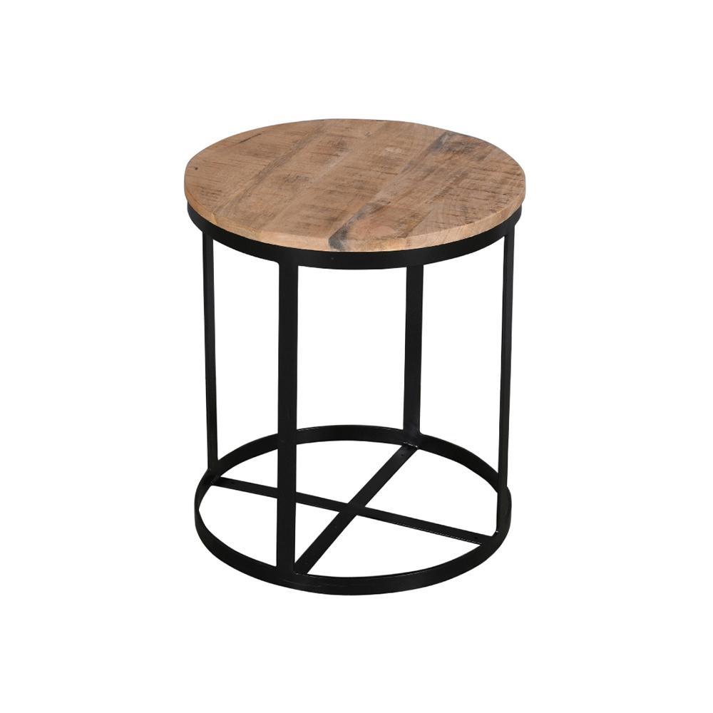 Julian Side Table Round Gold & Black - Furniture Castle