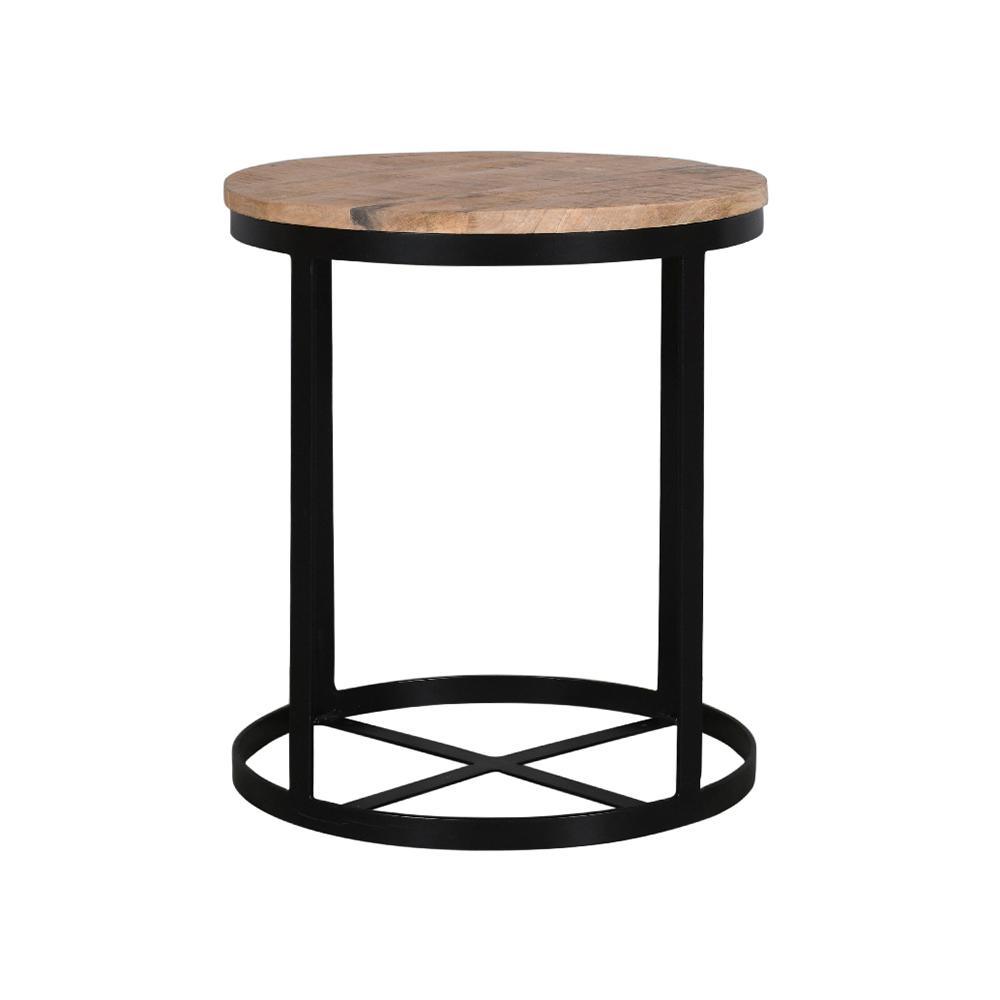 Julian Side Table Round Gold & Black - Furniture Castle