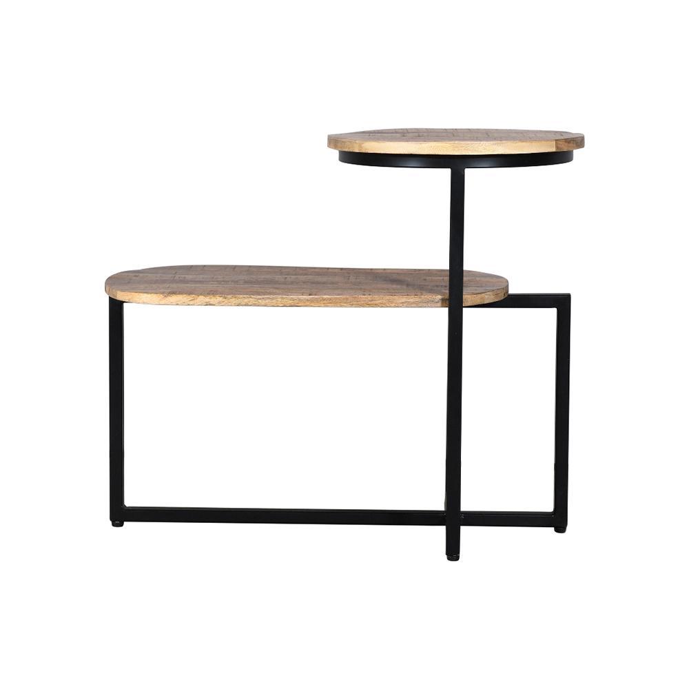 Julian Side Table Twins Gold & Black - Furniture Castle