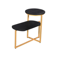 Julian Side Table Twins Gold & Black - Furniture Castle