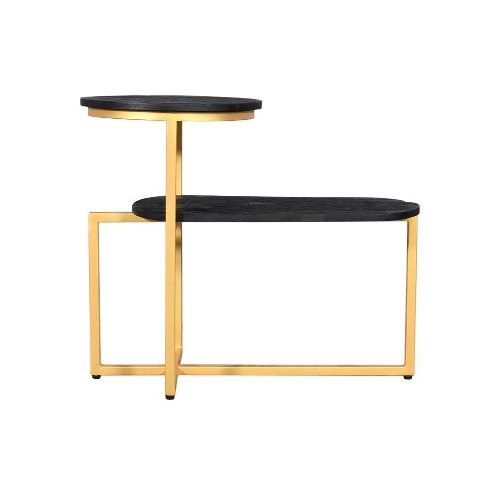 Julian Side Table Twins Gold & Black - Furniture Castle