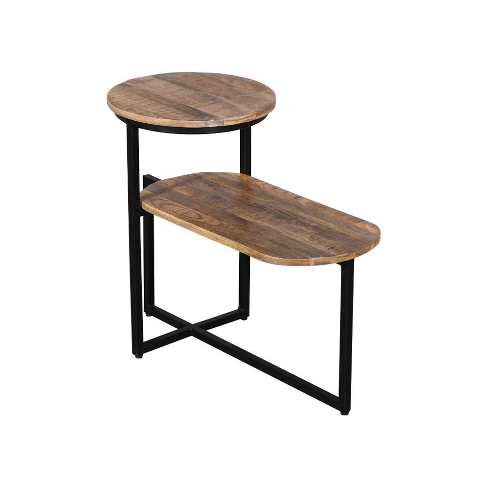 Julian Side Table Twins Gold & Black - Furniture Castle