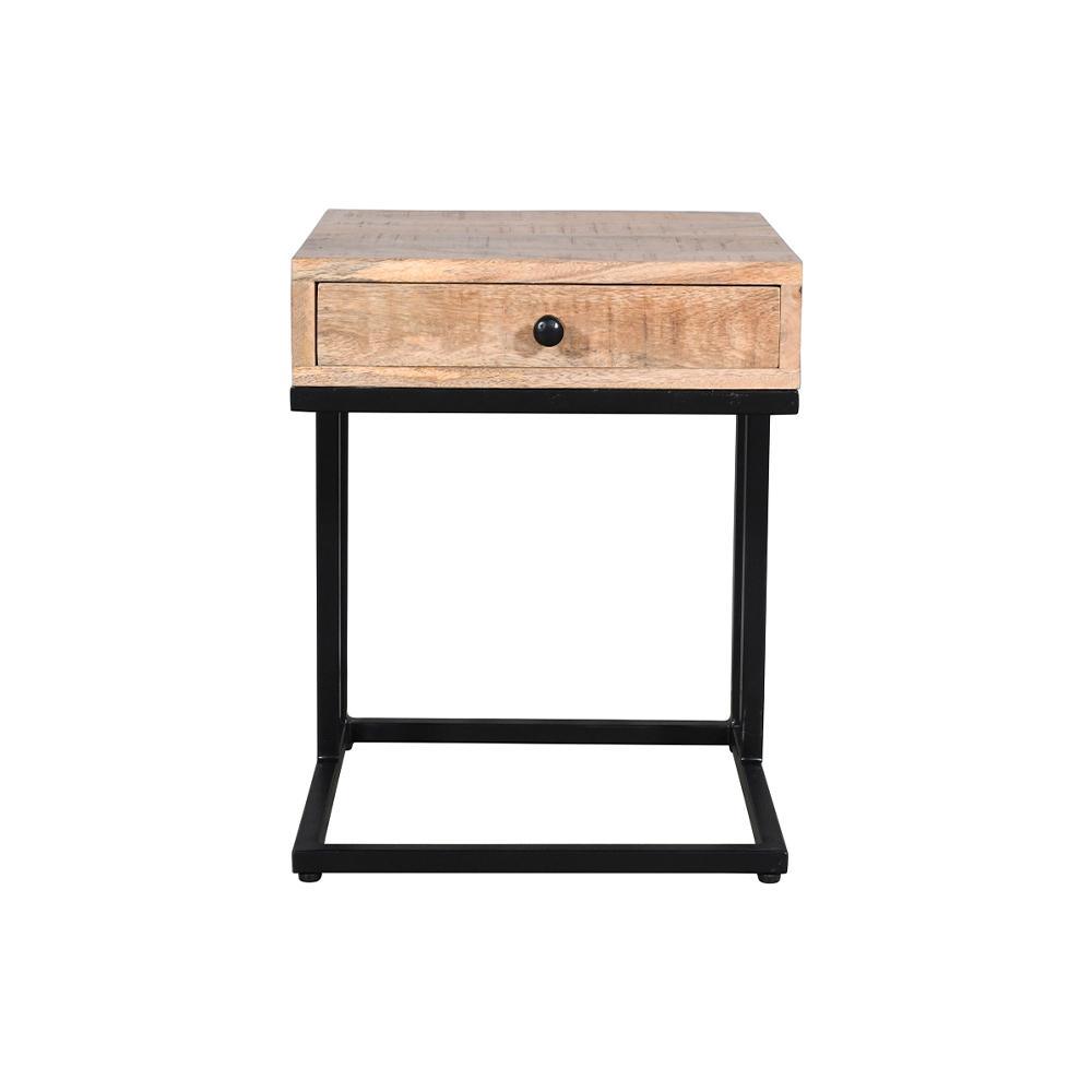 Julian Side Table With Drawer Black - Furniture Castle