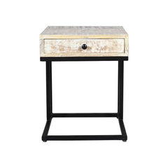 Julian Side Table With Drawer Black - Furniture Castle