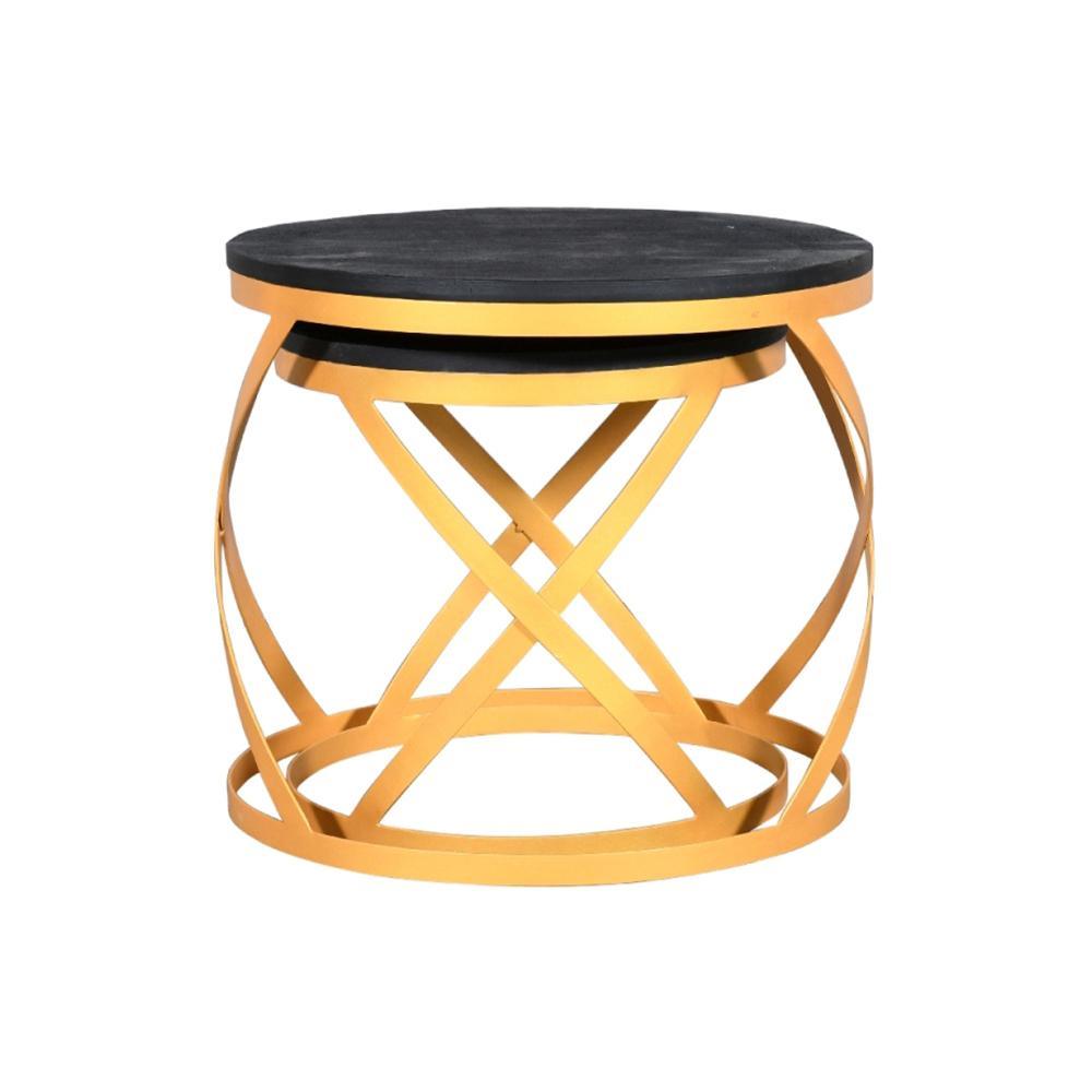 Julian Stool Set Of 2 Round - Furniture Castle