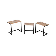 Julian Stool Set Of 3 Black - Furniture Castle