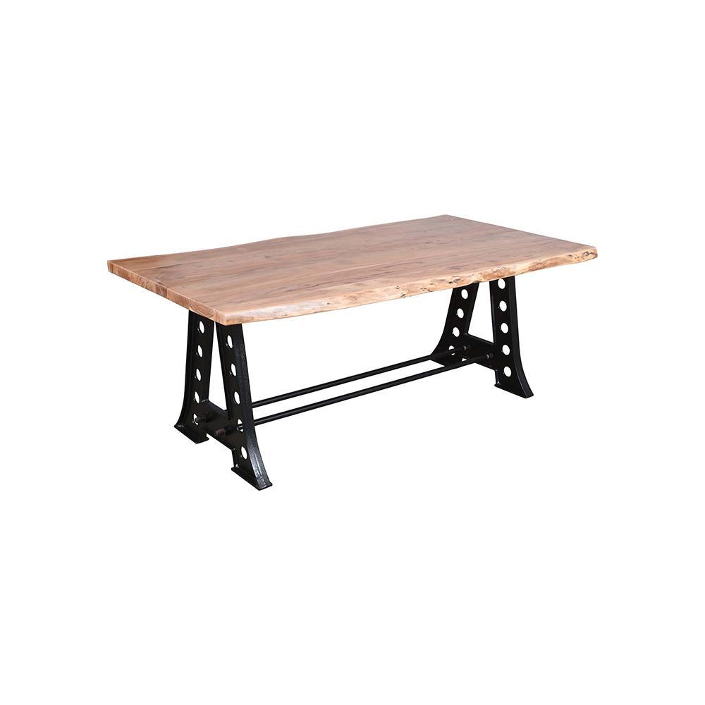 Maeve 5 Cm Thick Live Edge Dining Table With Cast Iron Leg - L200 X W100 X H75 - Furniture Castle