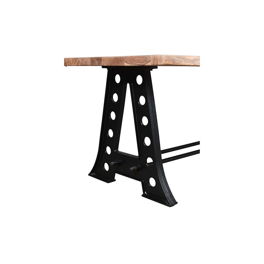 Maeve 5 Cm Thick Live Edge Dining Table With Cast Iron Leg - L200 X W100 X H75 - Furniture Castle