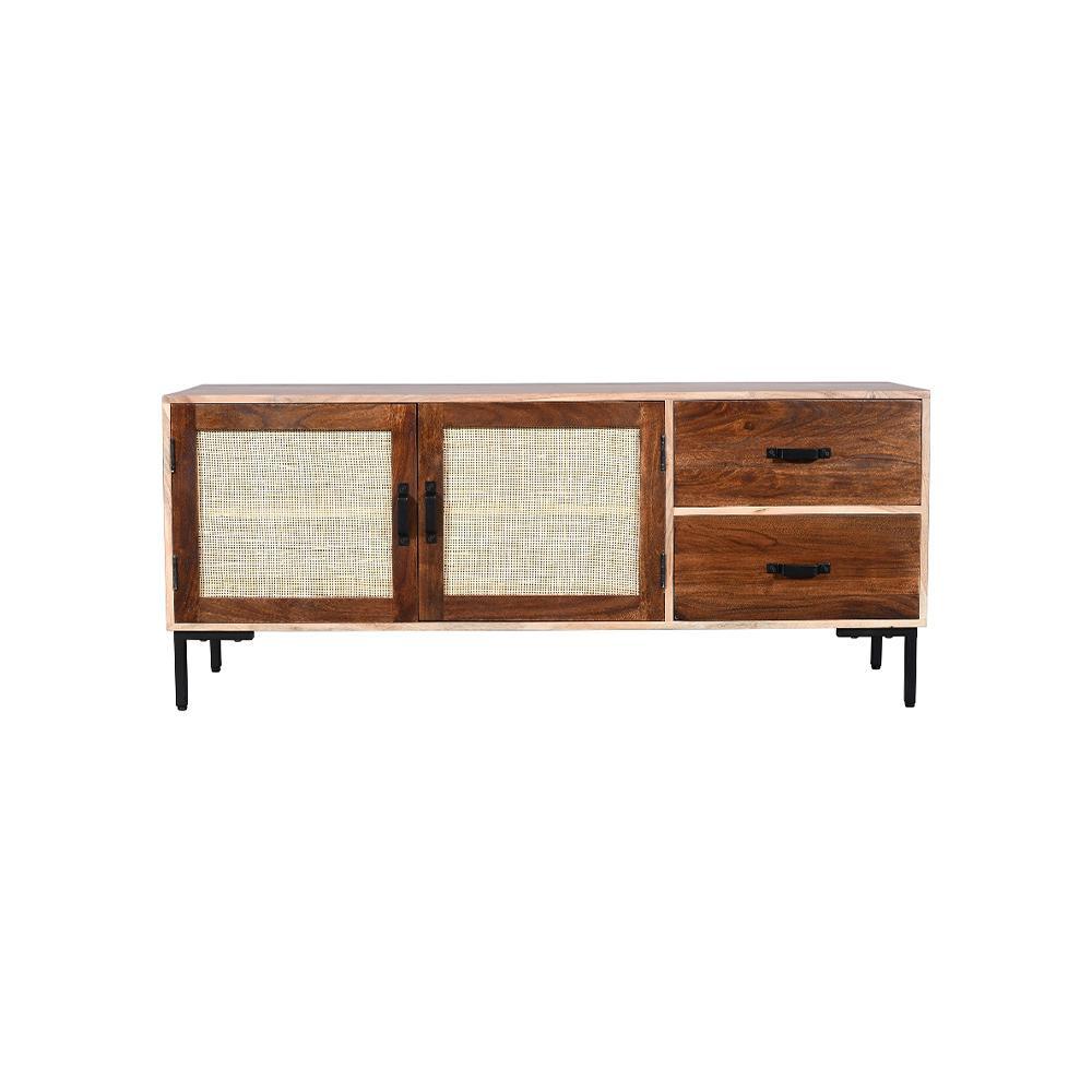 Rattan 2 Door 2 Drawer TV Cabinet - Furniture Castle