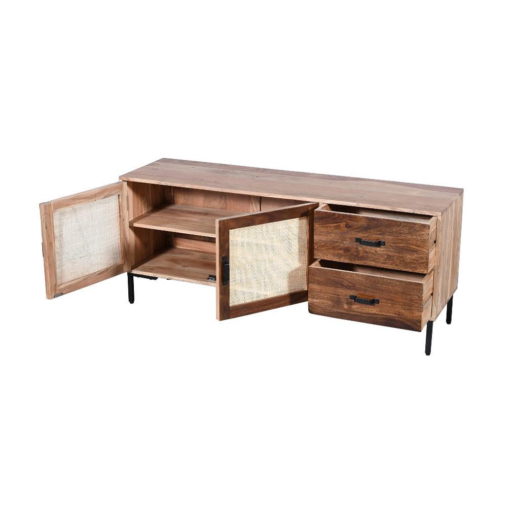 Rattan 2 Door 2 Drawer TV Cabinet - Furniture Castle