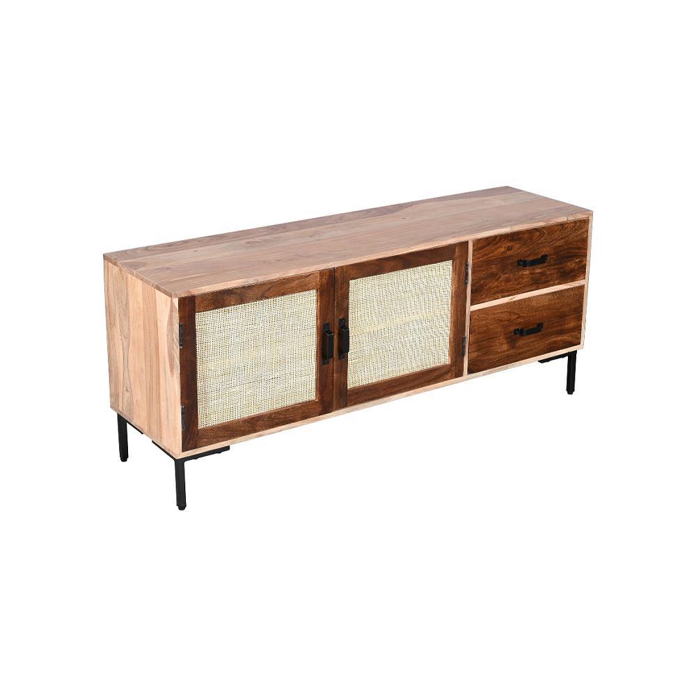 Rattan 2 Door 2 Drawer TV Cabinet - Furniture Castle