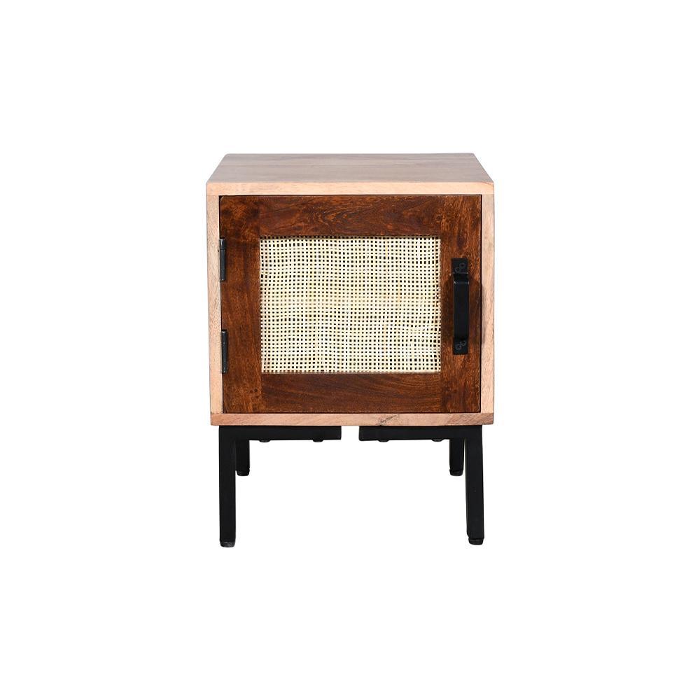 Rattan Bedside 1 Door - Furniture Castle