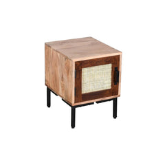 Rattan Bedside 1 Door - Furniture Castle