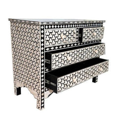 Santiago Inlay 4dr Targua Chest - Black - Furniture Castle