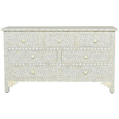 Santiago Inlay 7Dr Chest Floral - Grey - Furniture Castle