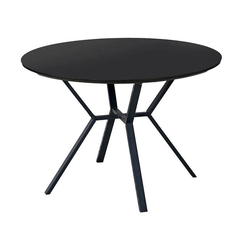 Tani Round Dining Table 110cm - Black - Furniture Castle